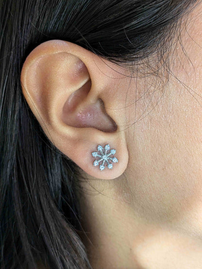 Celes Silver Diamond Stud Earring