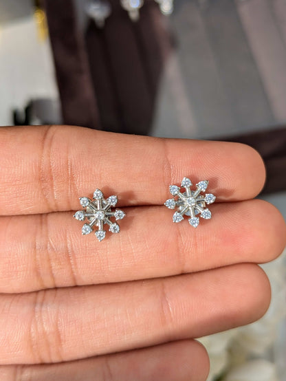 Celes Silver Diamond Stud Earring