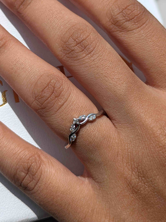 Sylphy Crown Silver Stackable Ring