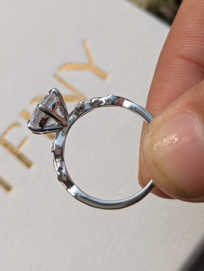 Rose Silver Solitaire Ring For Women