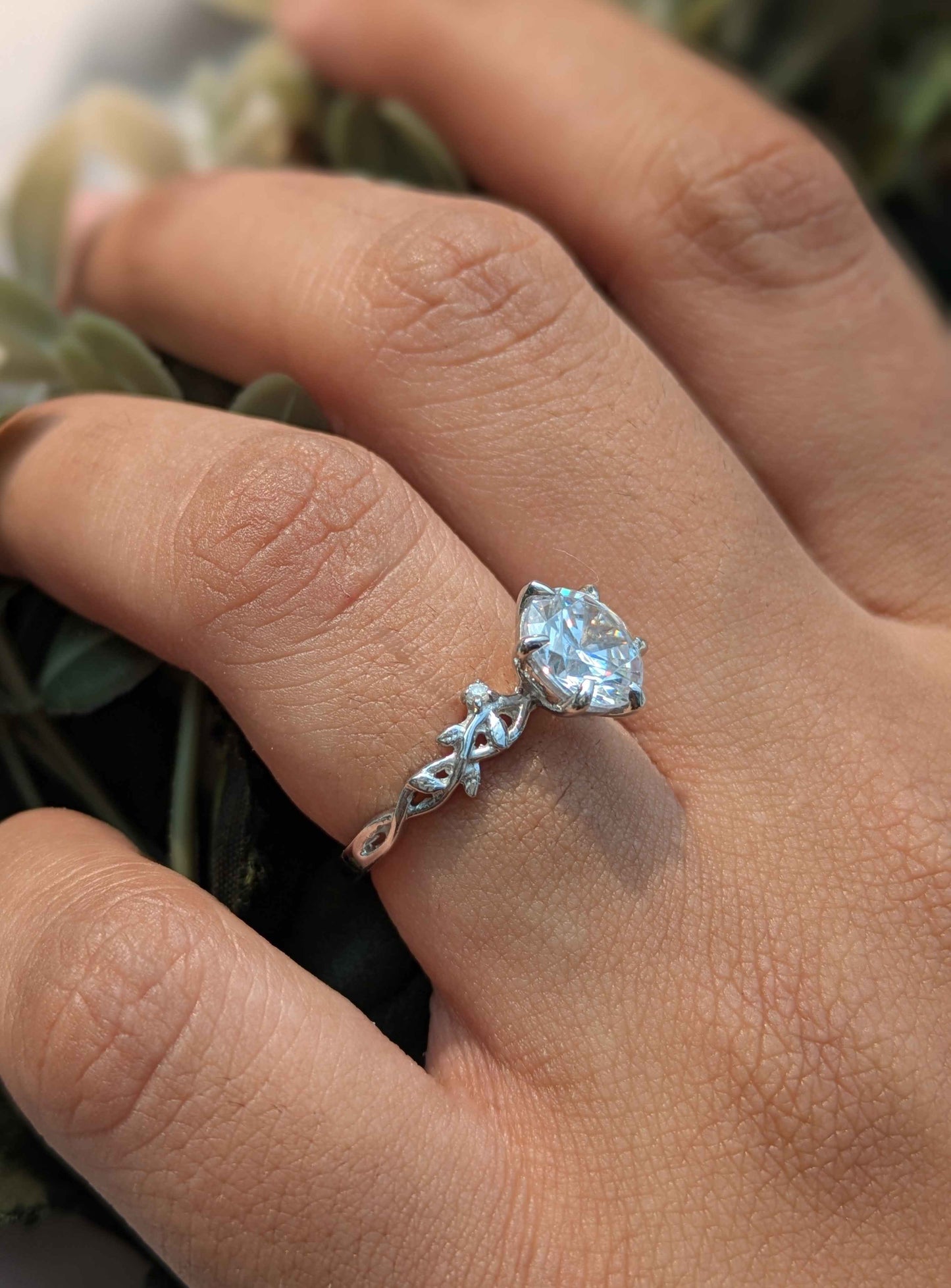 Rose Silver Solitaire Ring For Women