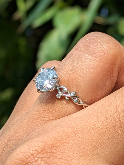 Rose Silver Solitaire Ring For Women