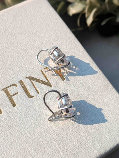 12 mm Round Silver Earrings For Women