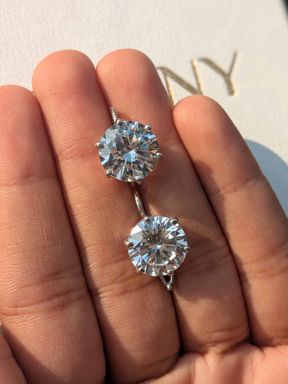 12 mm Round Silver Earrings For Women