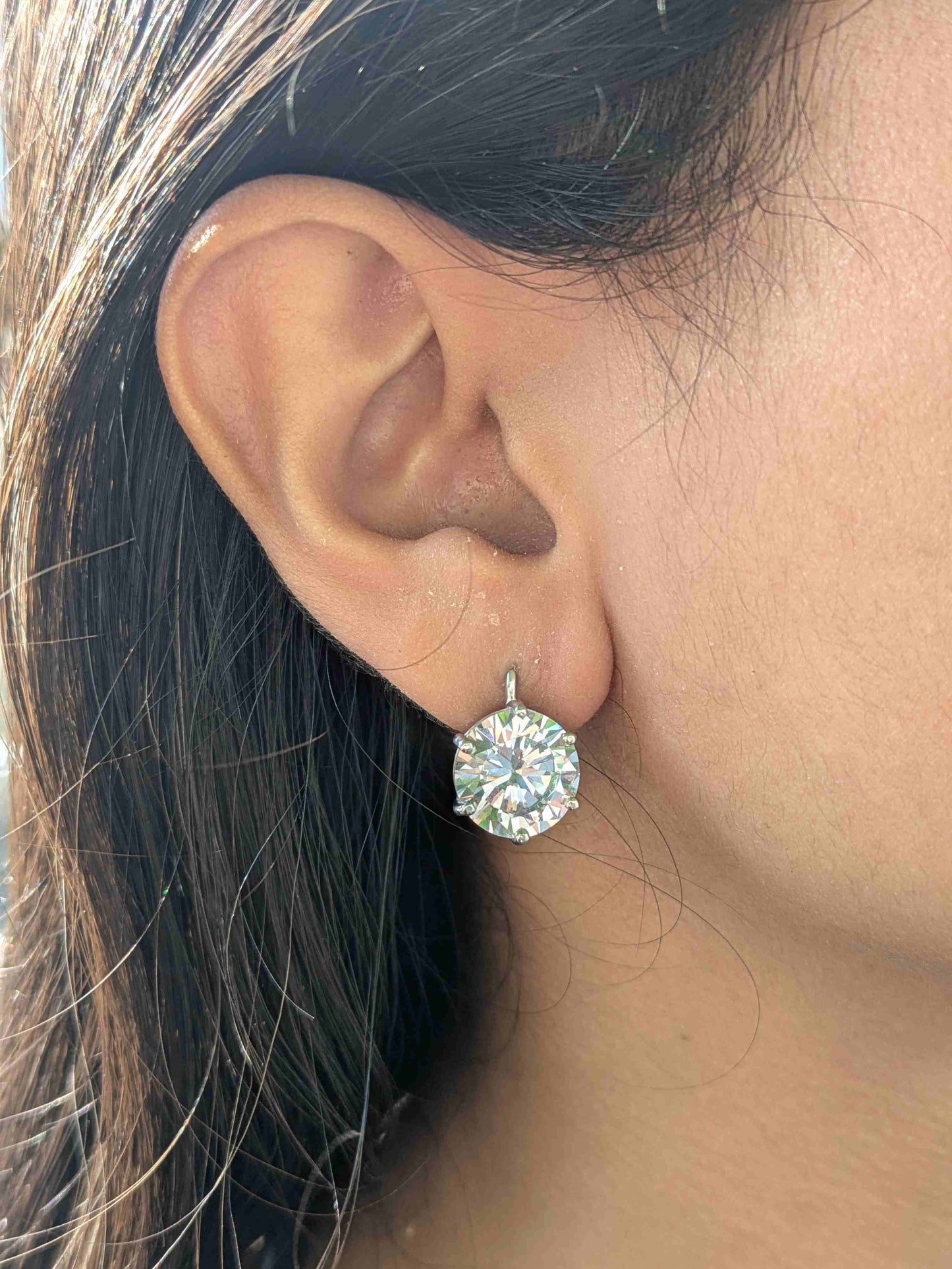 12 mm Round Silver Earrings For Women