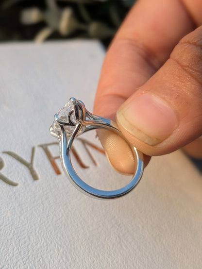 4.2Ct Marquise Petal Set Solitaire Silver Ring for Women