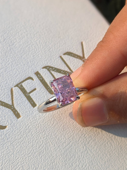 2.5Ct Pink Ice Crushed Petal Silver Ring For Women