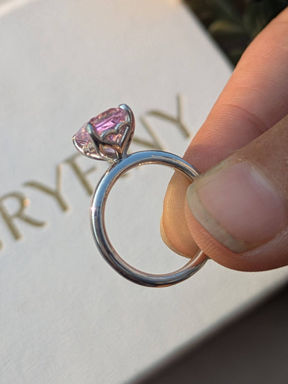 2.5Ct Pink Ice Crushed Petal Silver Ring For Women