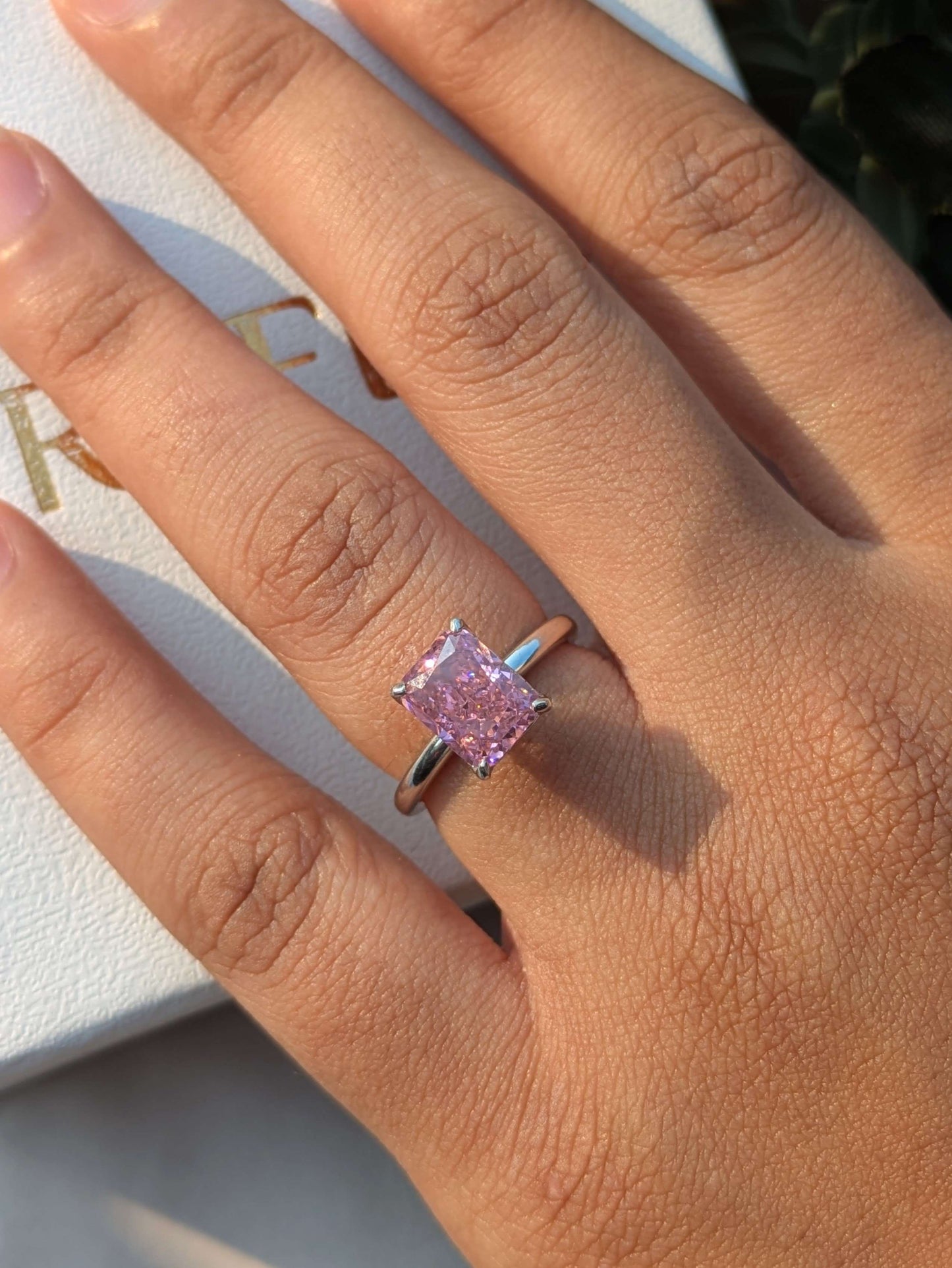 2.5Ct Pink Ice Crushed Petal Silver Ring For Women