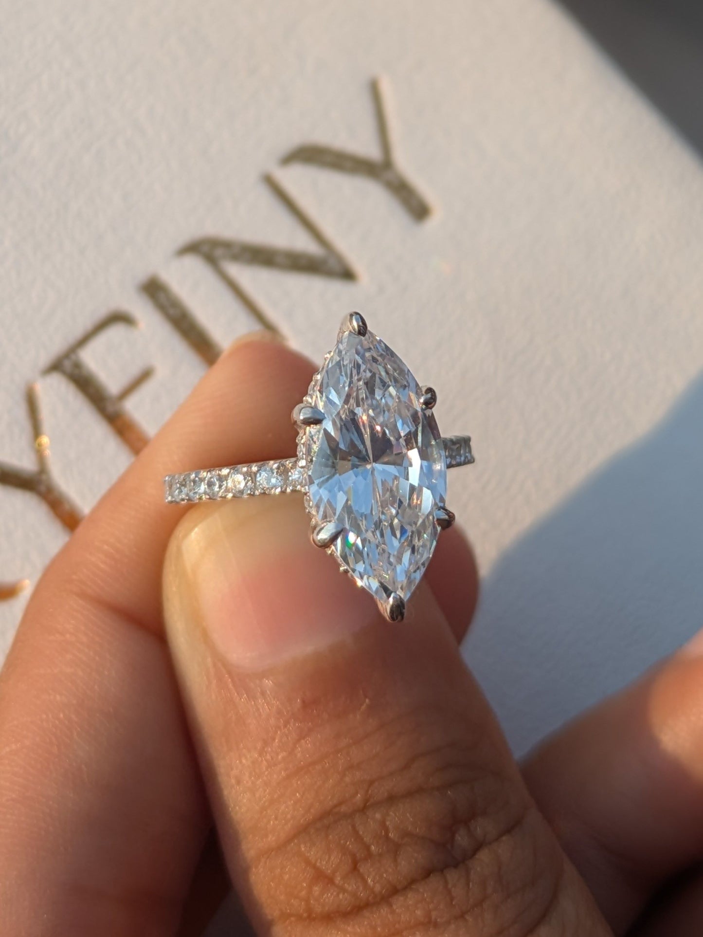 4.2Ct Lauren Marquise Solitaire Silver Ring For Women