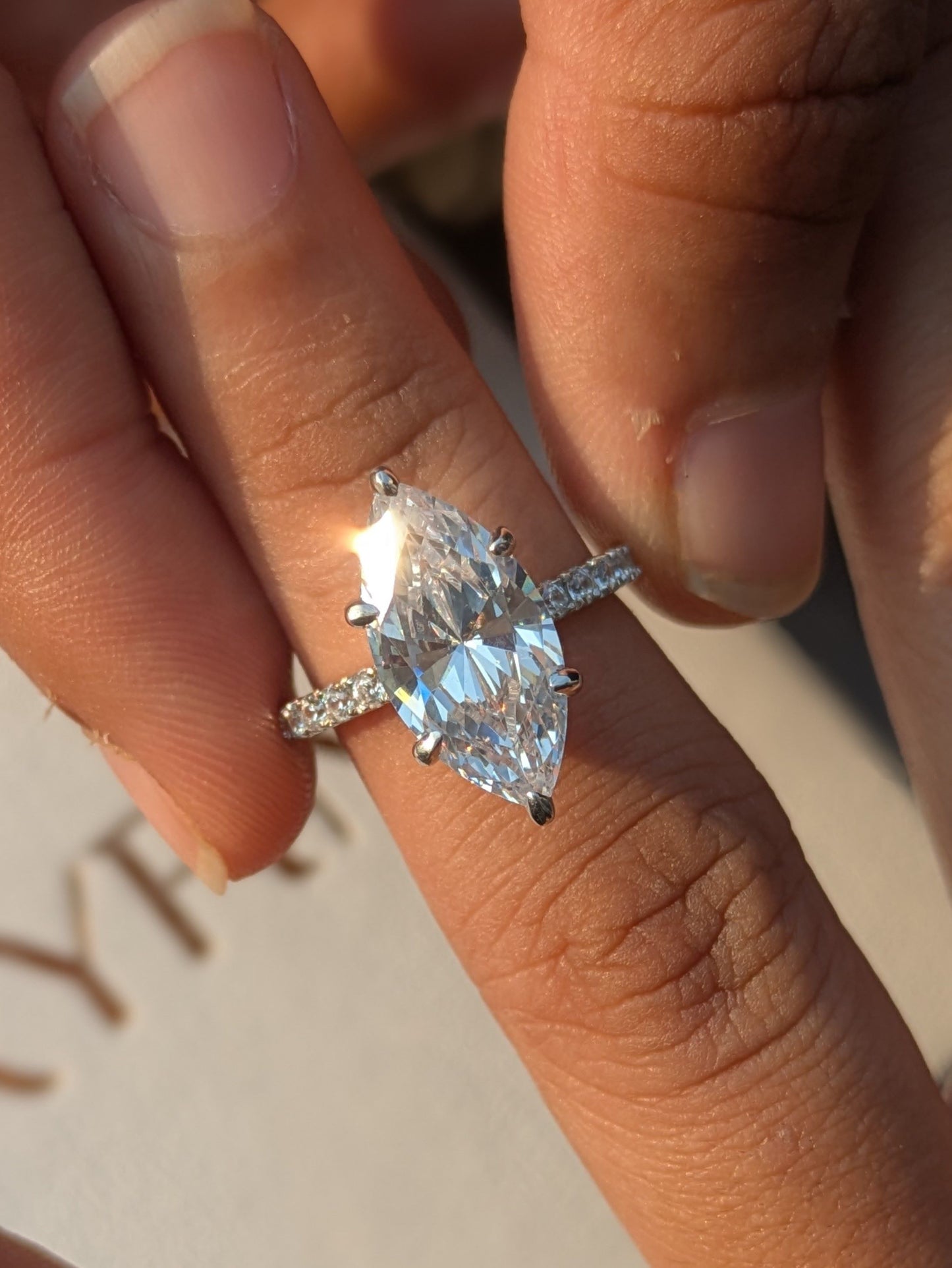 4.2Ct Lauren Marquise Solitaire Silver Ring For Women