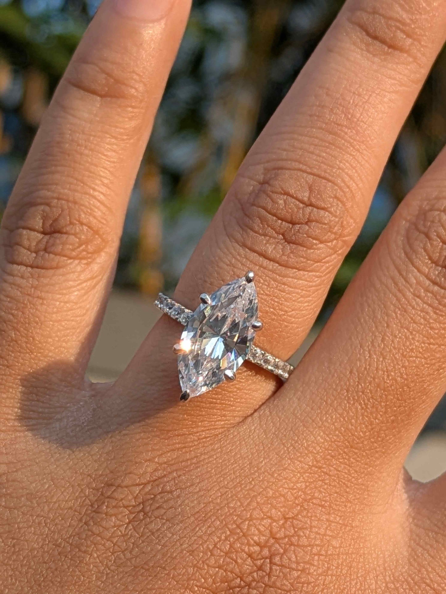 4.2Ct Lauren Marquise Solitaire Silver Ring For Women