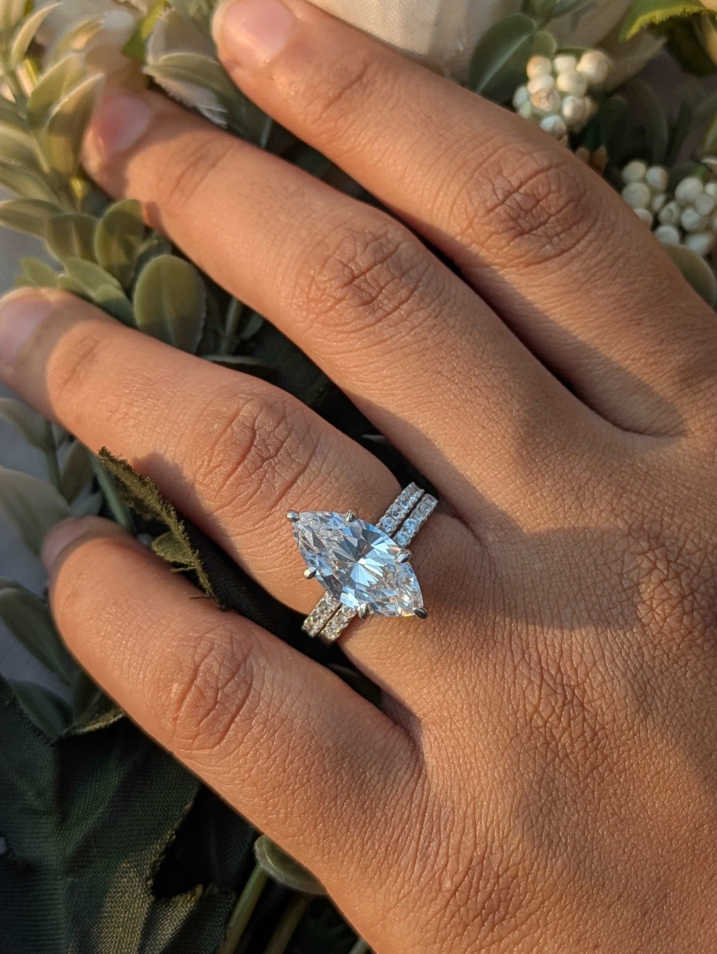 4.2Ct Lauren Marquise Solitaire Silver Ring For Women