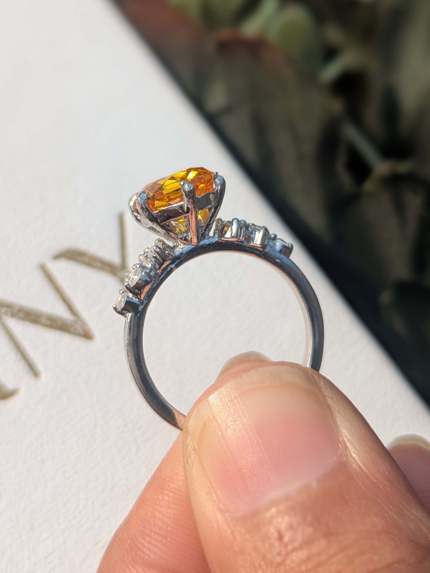 2Ct Yellow Rose Cut Silver Solitare Ring For Women