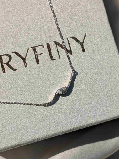 Curve Marquise Silver Necklace