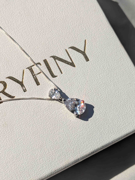 Pear & Pear Silver Pendant