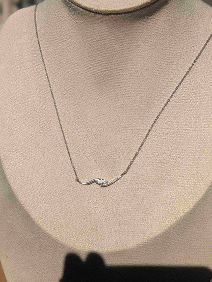 Curve Marquise Silver Necklace