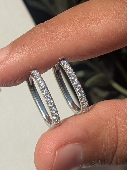 Classic Oval Silver Hoop Earring For Women