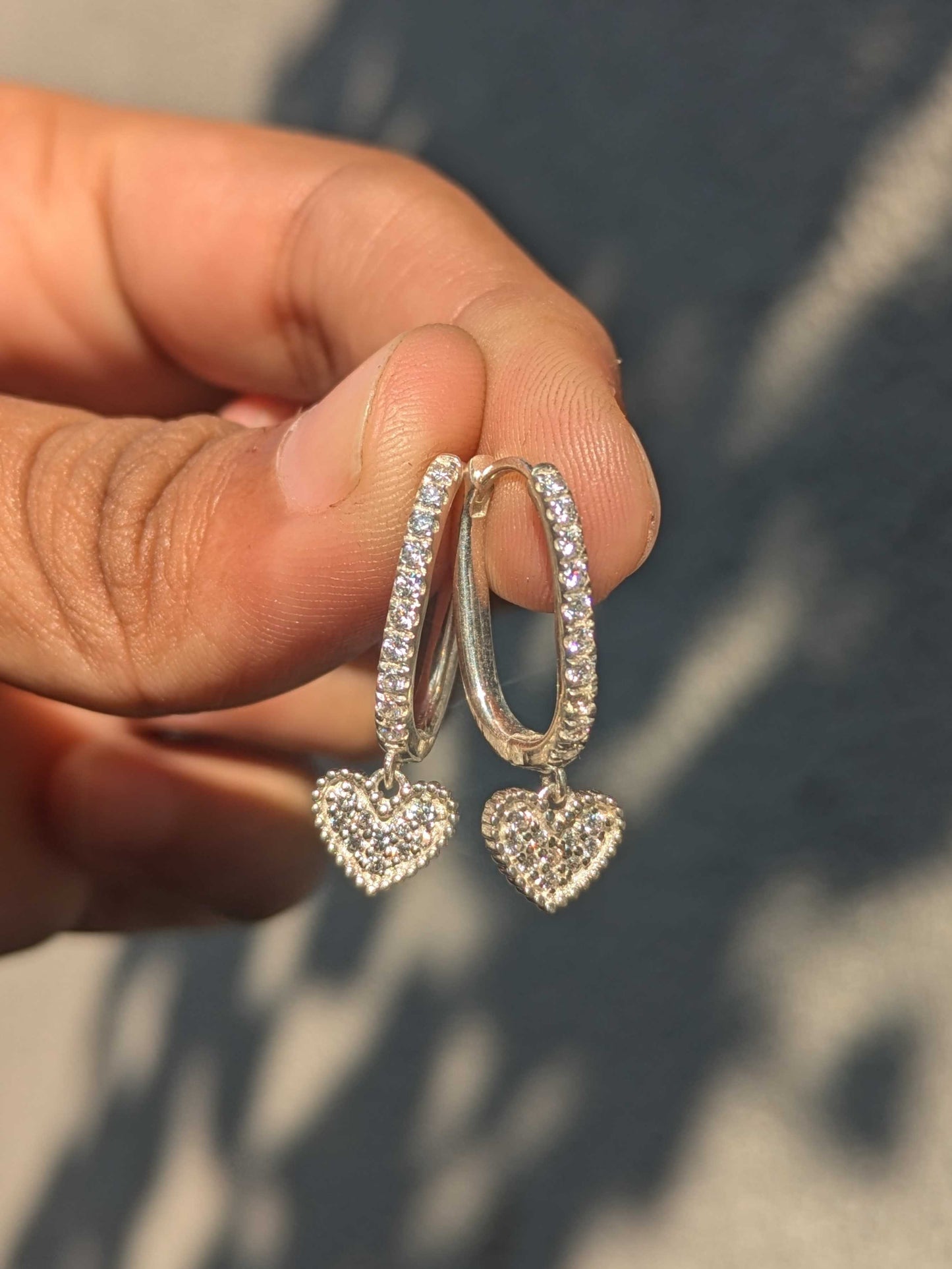 Classic Heart Oval Silver Hoop Earring For Women