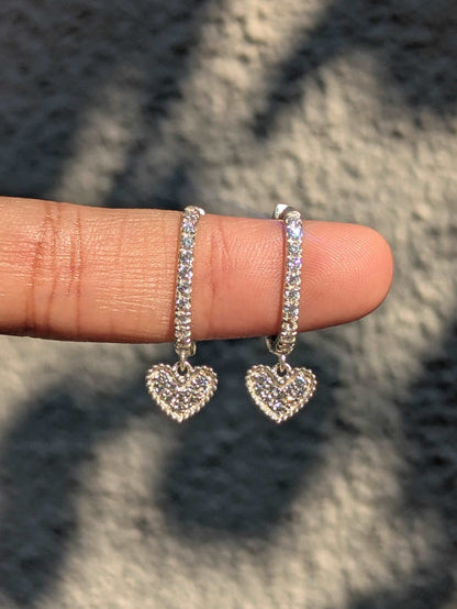 Classic Heart Oval Silver Hoop Earring For Women