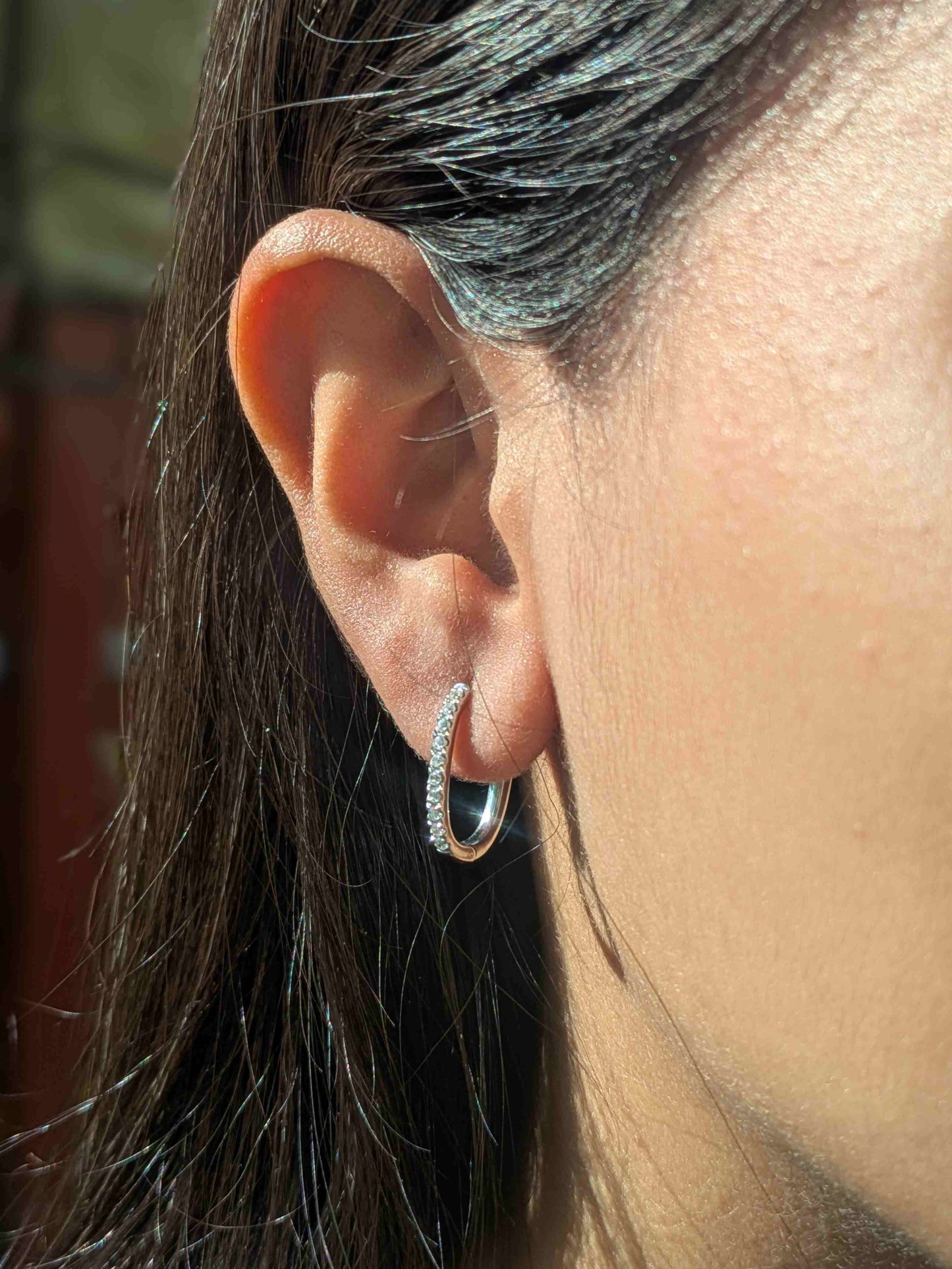 Classic Oval Silver Hoop Earring For Women