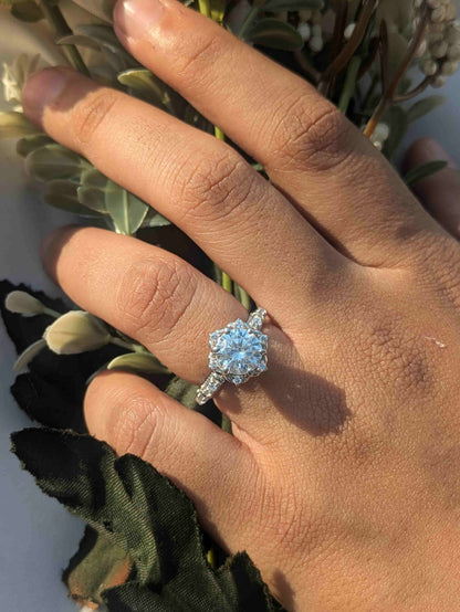 2Ct Marell Luxe Round Solitaire Silver Ring For Women