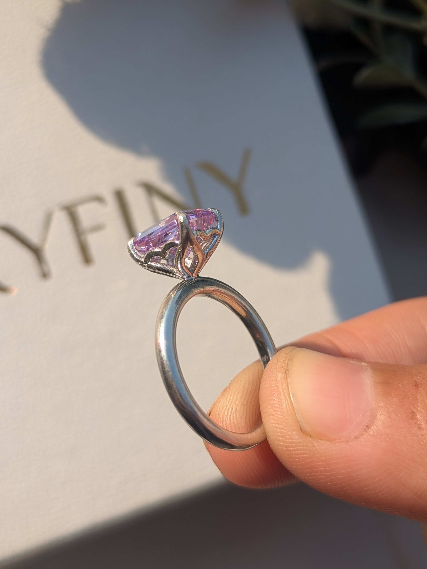 2.5Ct Purple Ice Crushed Petal Silver Ring For Women