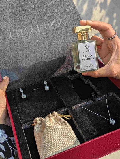 Pear Halo Silver Dangler & Pendant Gift Set For Her
