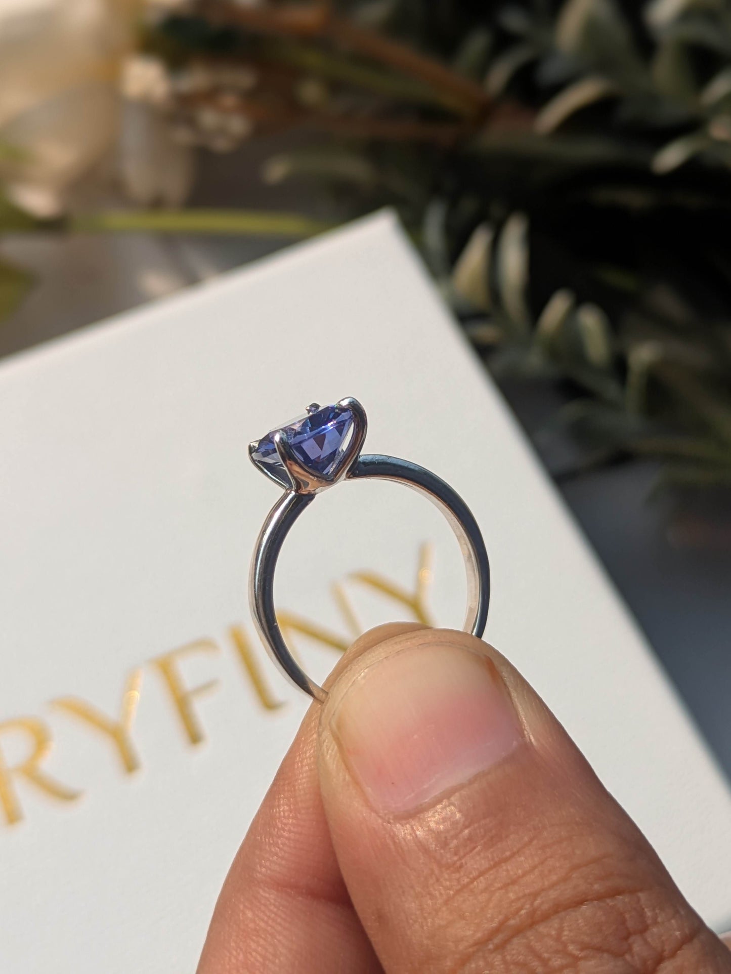 3Ct Charlotte Blue Tanzanite Silver Oval Solitaire Ring