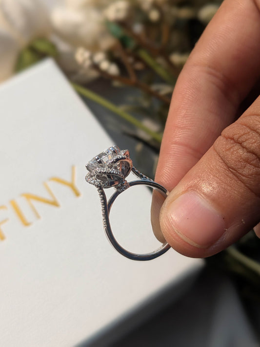 2Ct Cynthia Luxe Round Solitaire Silver Ring For Women