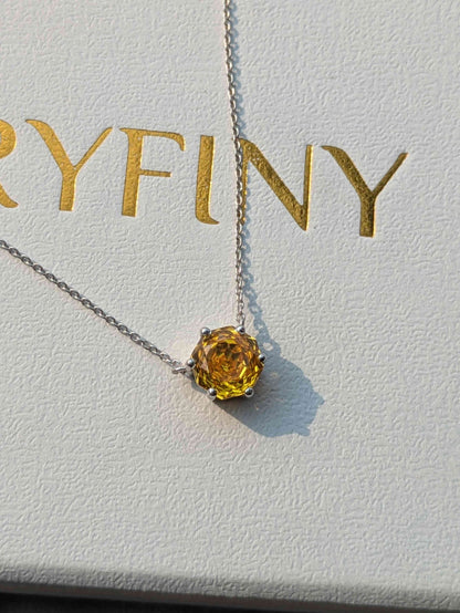 2Ct Rose Cut Yellow Round Silver Pendant For Women