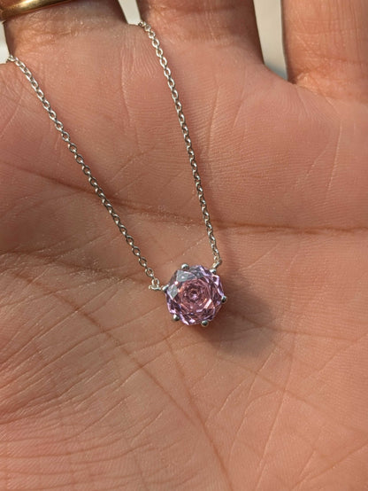 2Ct Rose Cut Pink Round Diamond Pendant