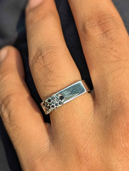 Black Panthera Silver Ring For Men