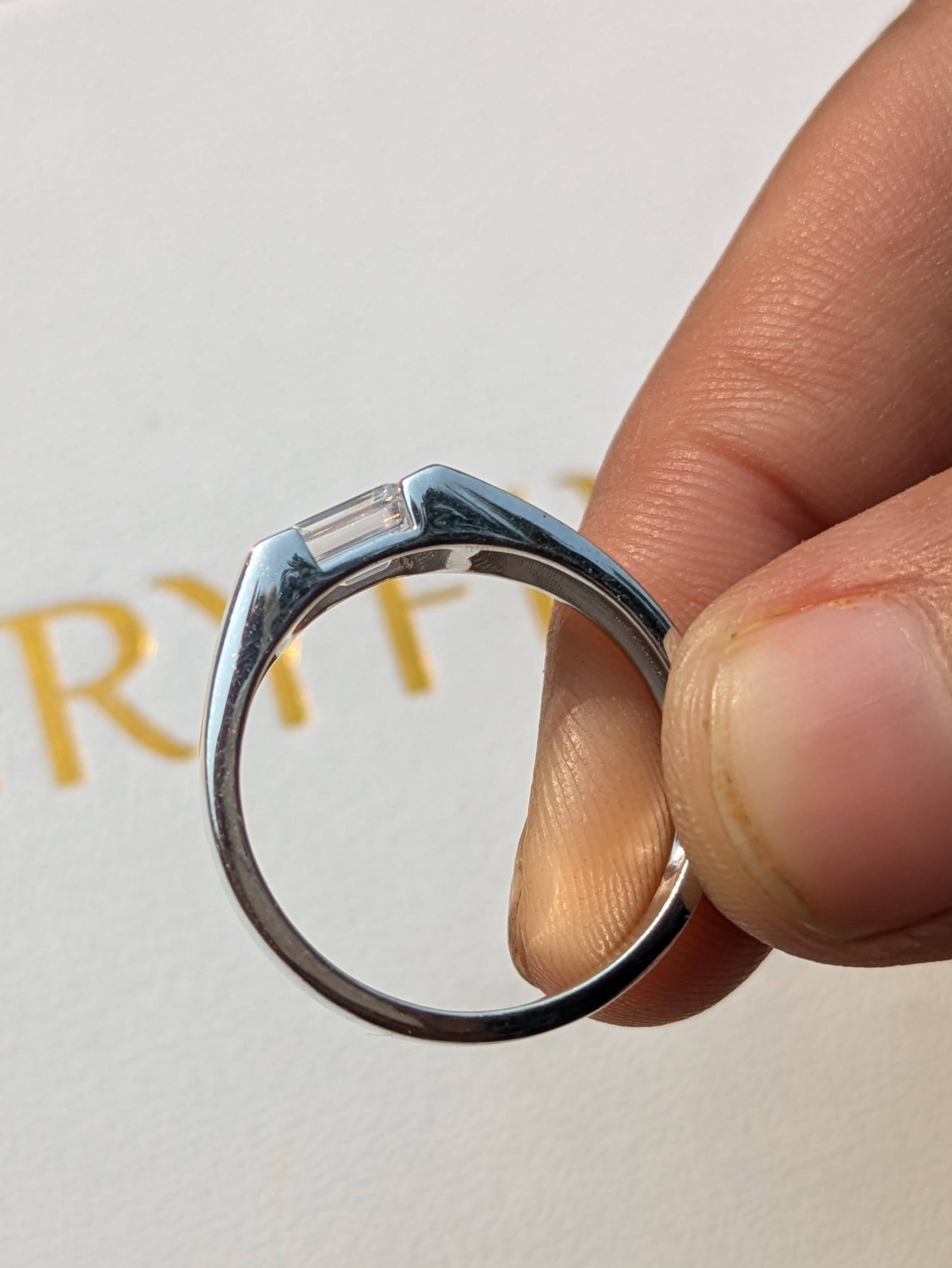 1 Ct Emerald Open Bezel Silver Engagement Ring For Men