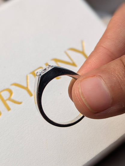 1.5 Ct Princess Cut Silver Engagement Ring For Men