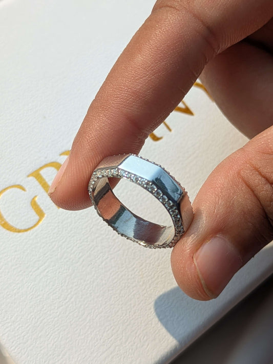 Burner Silver Band Ring For Men