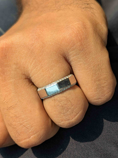 Burner Silver Band Ring For Men
