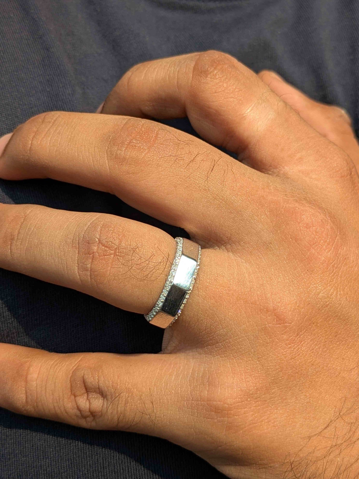 Burner Silver Band Ring For Men