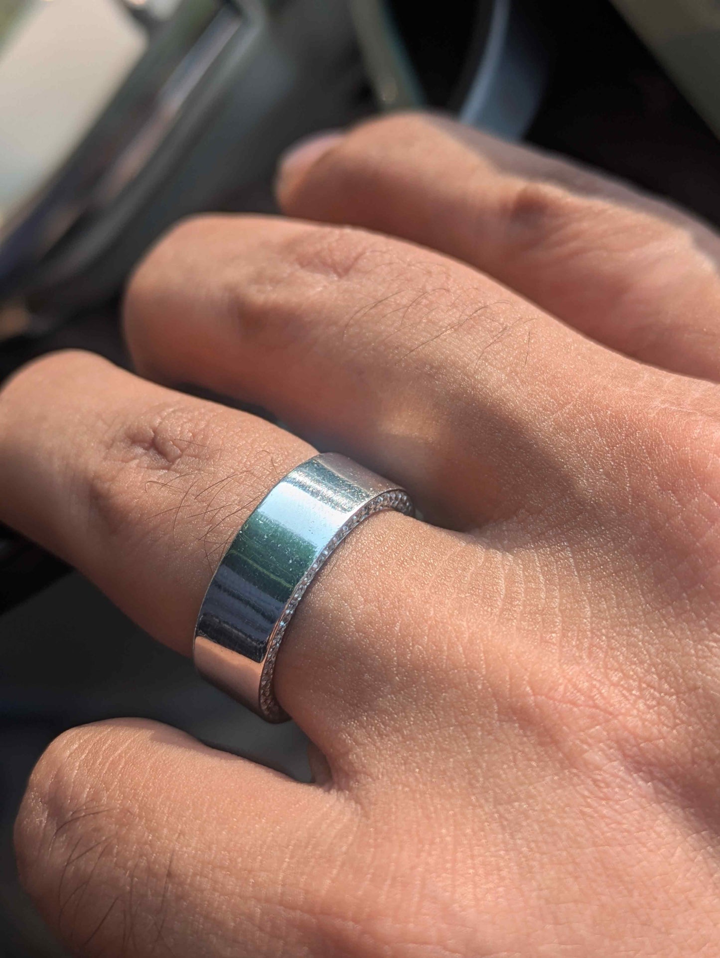 Alpha Silver Signature Band Ring For Men