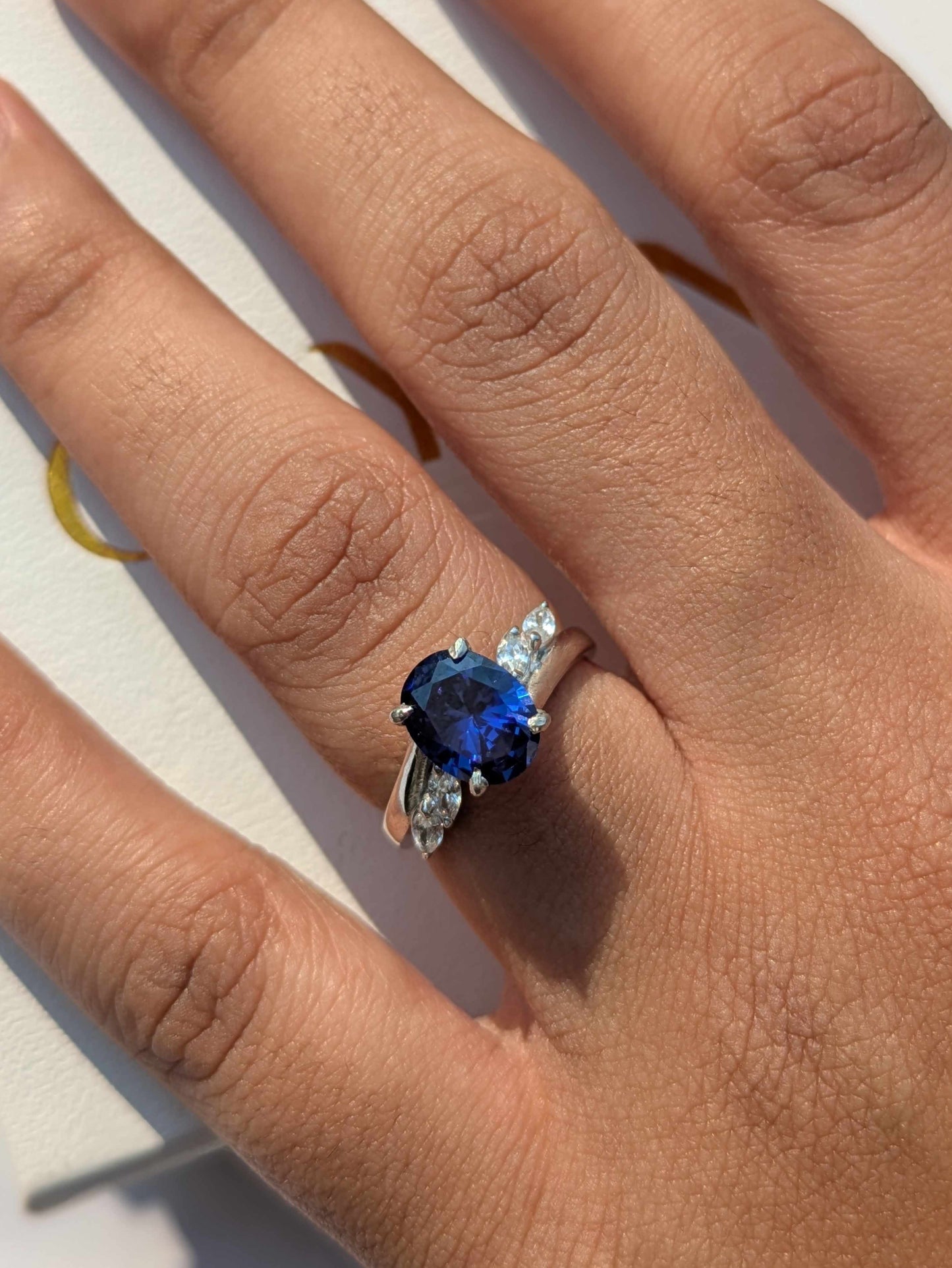 2Ct Blue Tanzanite Sarah Silver Oval Solitaire Ring