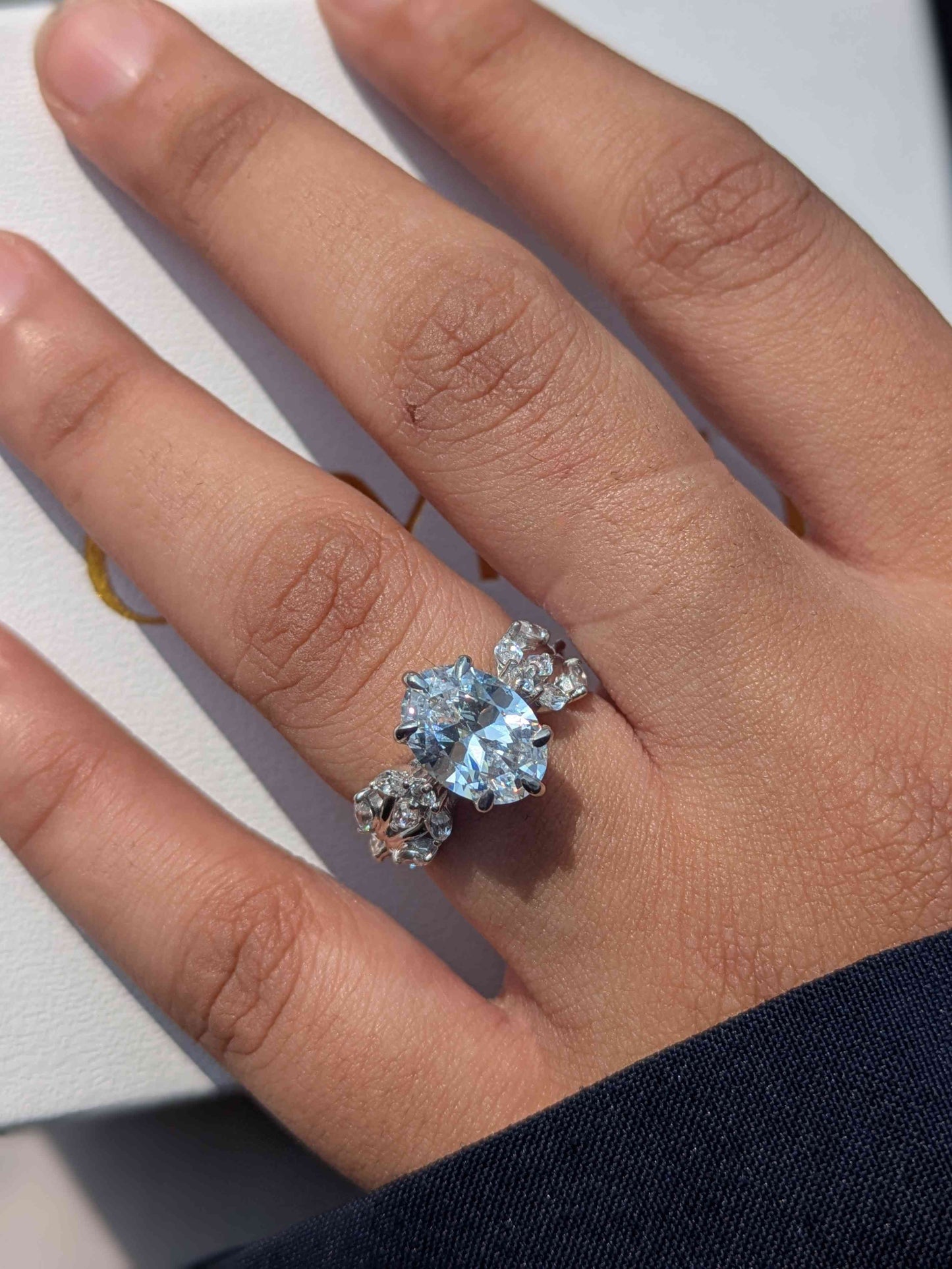 3Ct Lux Grace Oval Solitaire Silver Ring For Women