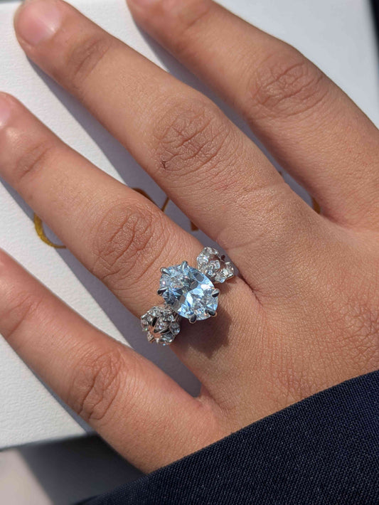 3Ct Lux Grace Oval Solitaire Silver Ring For Women