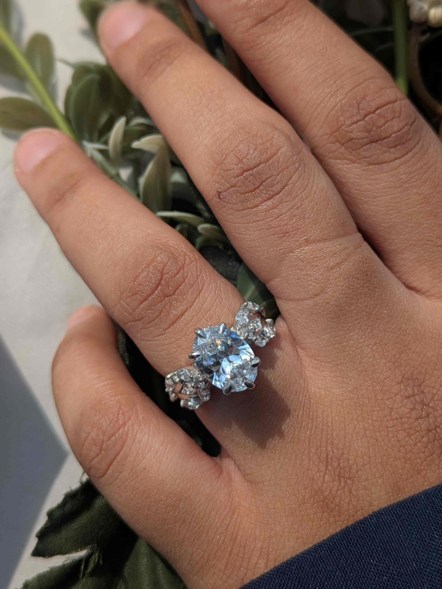 3Ct Lux Grace Oval Solitaire Silver Ring For Women