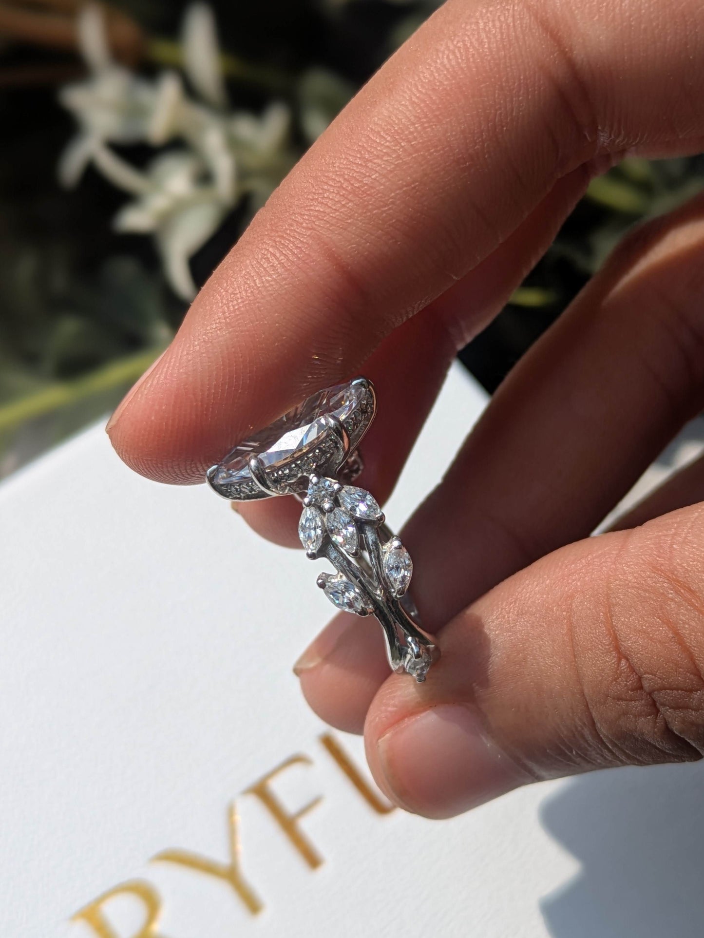 2.5Ct Lux Grace Marquise Solitaire Silver Ring For Women