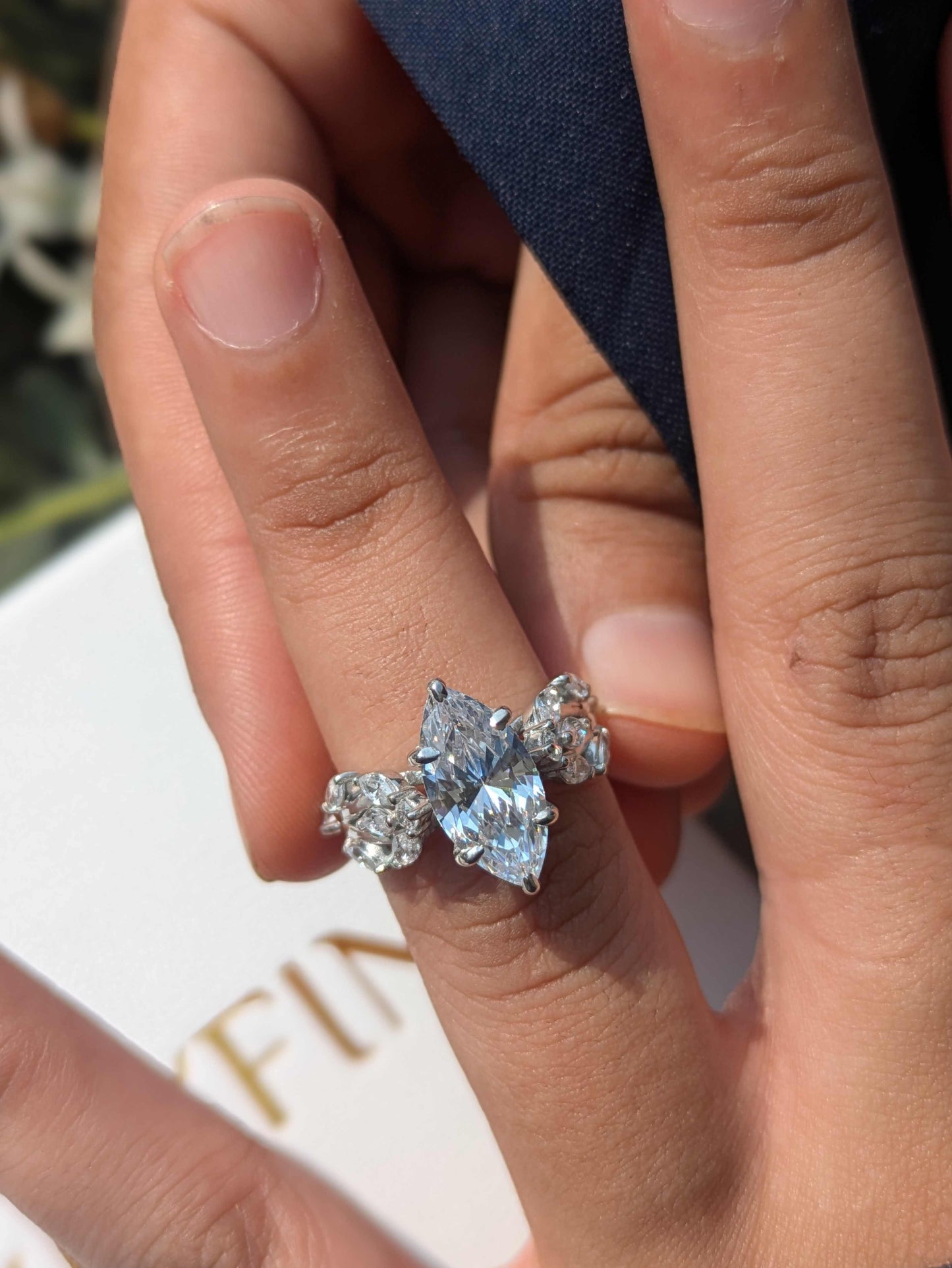 2.5Ct Lux Grace Marquise Solitaire Silver Ring For Women