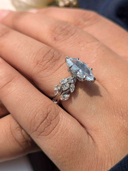 2.5Ct Lux Grace Marquise Solitaire Silver Ring For Women