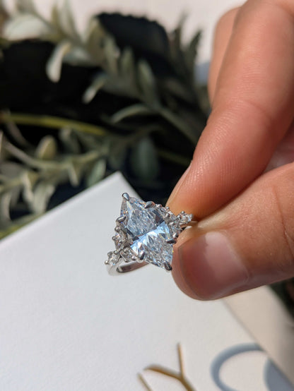 2.5 Ct Marquise Floral Solitaire Silver Ring For Women
