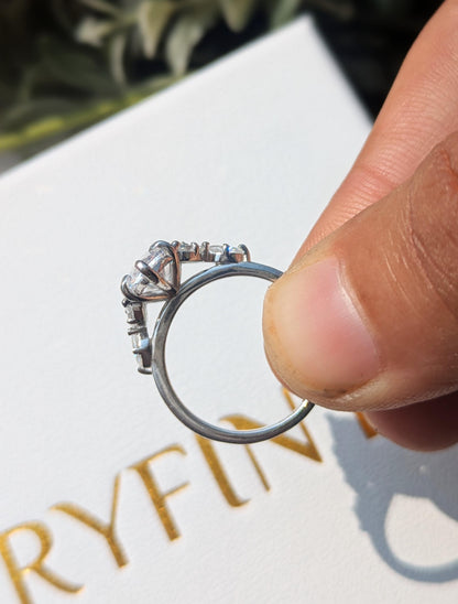 2.5 Ct Marquise Floral Solitaire Silver Ring For Women