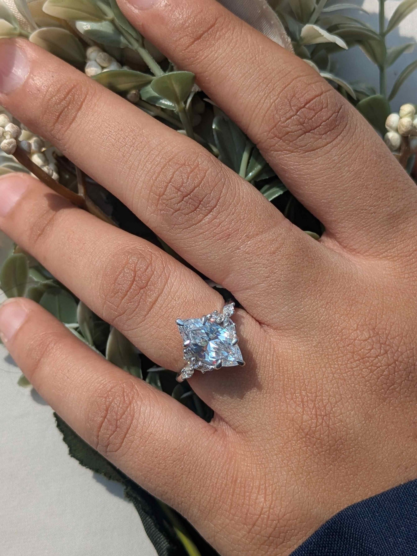 2.5 Ct Marquise Floral Solitaire Silver Ring For Women