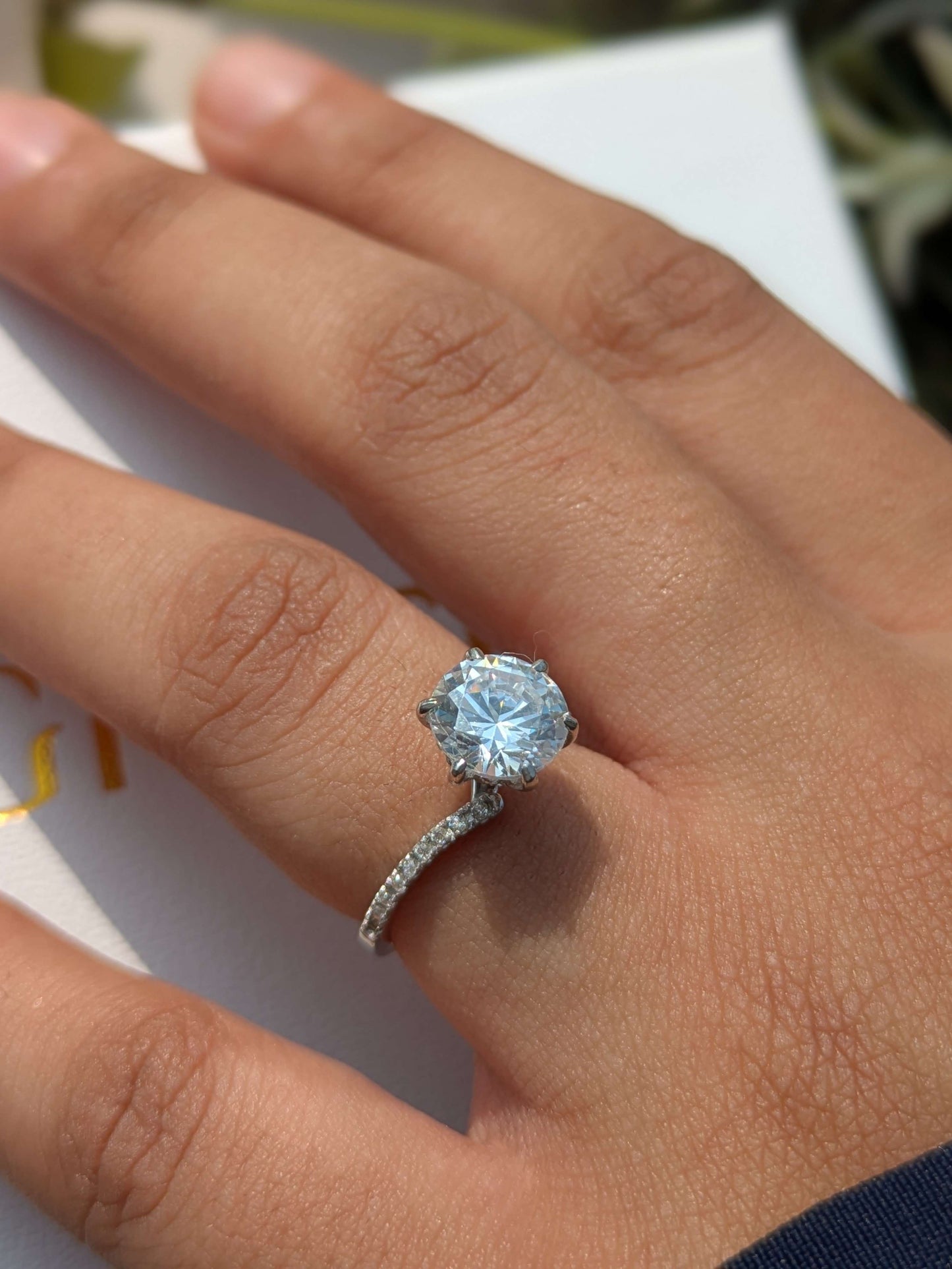2ct Round Bypass Solitaire Silver Ring For Women
